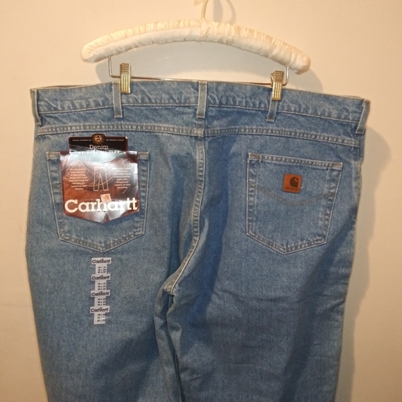 Carhartt 46 x 30 Relaxed Fit 100% Cotton Lighter Wash Jeans - Picture 5 of 12